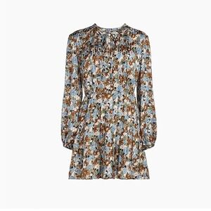 Veronica Beard Floral Tunic Dress in Blue, Brown, Pink